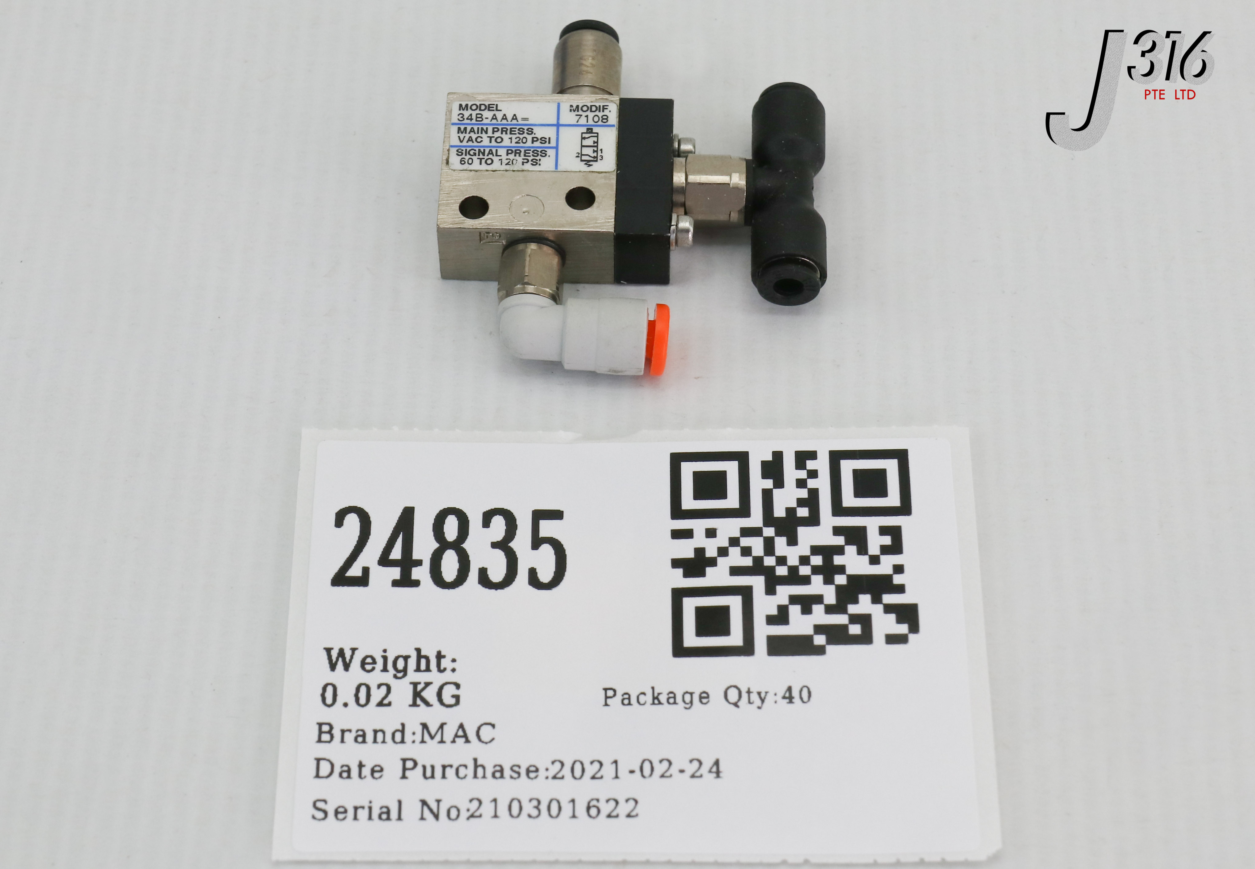 60枚 ⑧ 24835 MAC SOLENOID VALVE, 120PSI 34B-AAA= | eBay